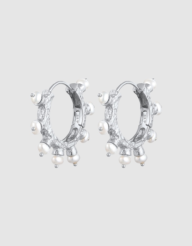 Haze & Glory - ICONIC EXCLUSIVE - Earrings Sun of Pearl Huggie 925 Sterling Silver