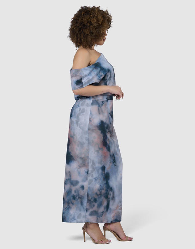 Sunday In The City - Phantom Maxi Satin Dress
