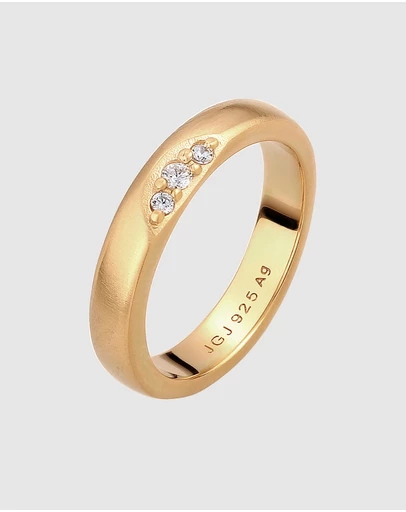 Elli Jewelry - Ring Diamond 925 Sterling Silver Vermeil