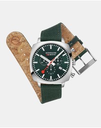 Mondaine - Mondaine Official Swiss Railways Grand Cushion 41mm Forest Green Watch Set