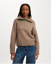 Cotton On - Luxe Funnel Zip Pullover