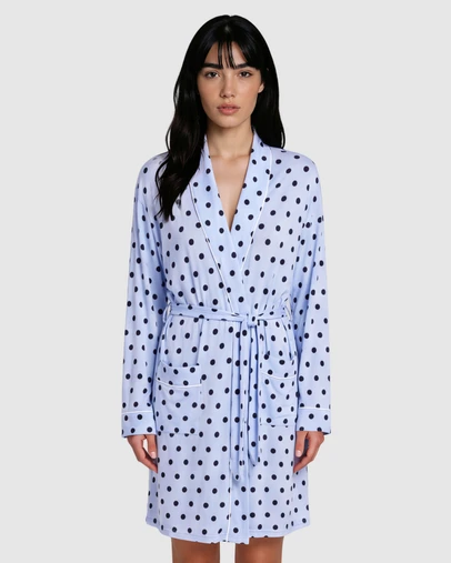 Sant And Abel - Women's Spotty Blue Bamboo Robe