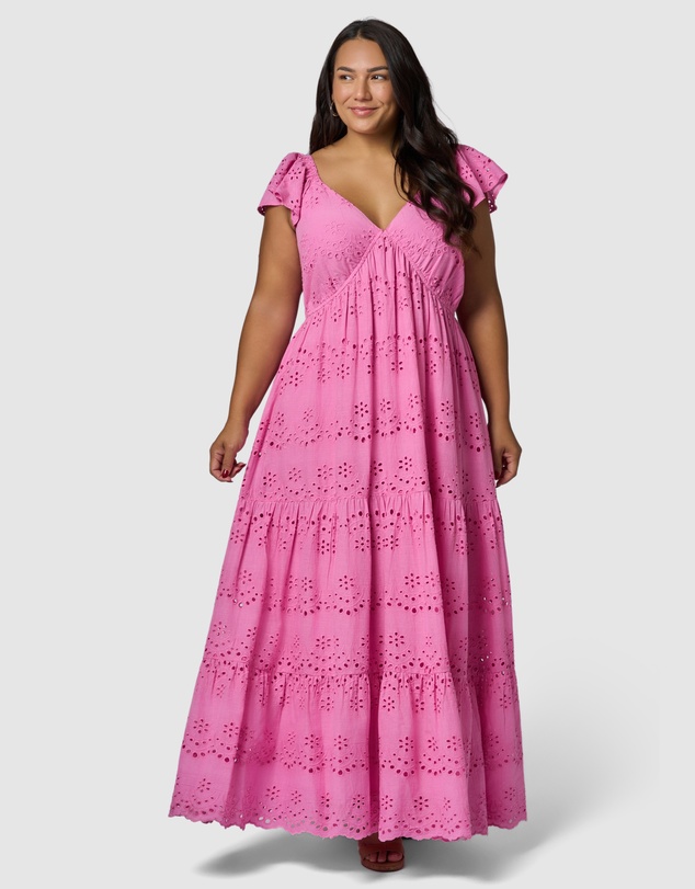 Something 4 Olivia - Violet Broderie Maxi Dress