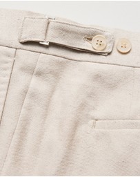 Calibre - Linen Cotton Twill Suit Pants Natural