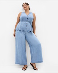 City Chic - Plus size Evani Soft Denim Wide Leg Pant - light wash