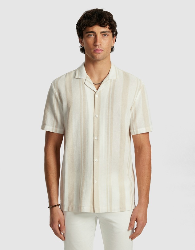 yd. - Aruba Stripe Cotton Shirt