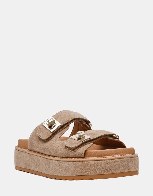 Steve Madden - Bigschmona Taupe Suede Sandals