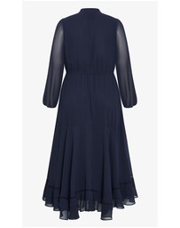 City Chic - Plus size Yasmin Long Sleeve Maxi Dress - navy