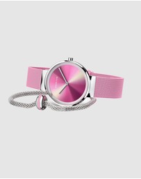 Bering - Aurora Borealis 31mm Pink Watch with Bracelet