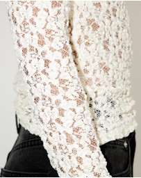 Dazie - Rosie Romance Sheer Lace Long Sleeve Top