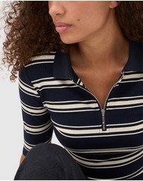 Seed Heritage - Variegated Rib Polo Top