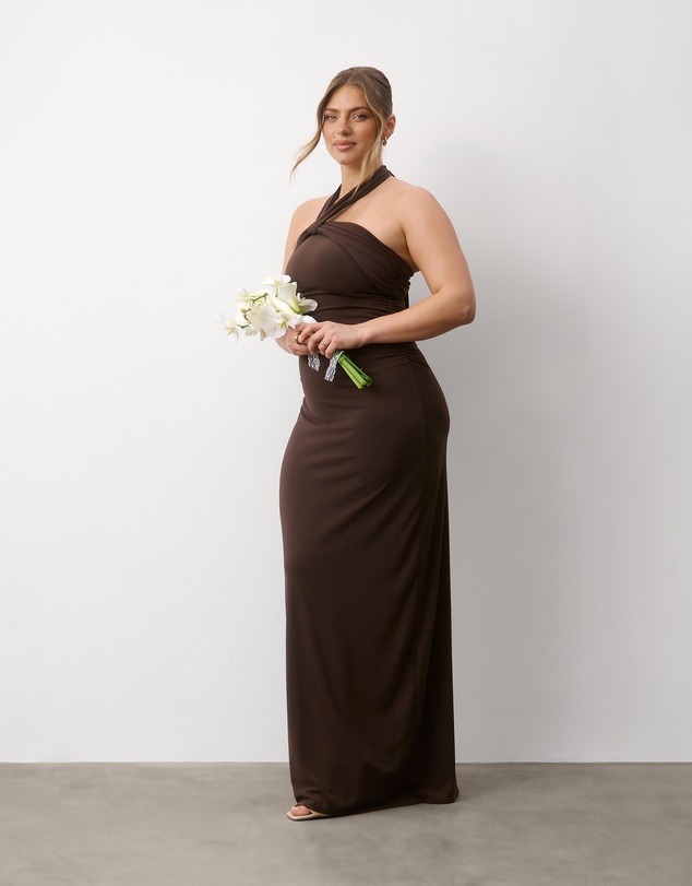 Six Stories - Halter Neck Stretch Sculpt Bridesmaid Dress