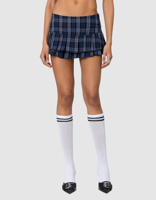 EDIKTED - Ara Plaid Pleated Skort