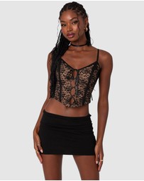 EDIKTED - Adira Lace Keyhole Corset