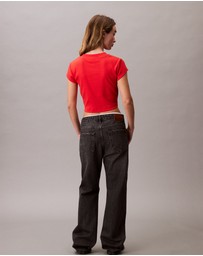 Calvin Klein Jeans - Monogram Logo Ribbed Baby Tee
