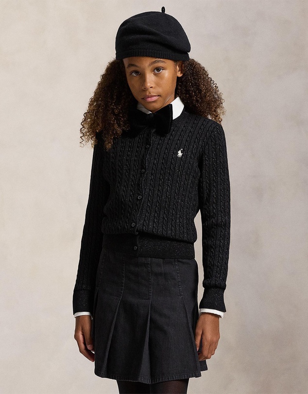 Polo Ralph Lauren - Metallic Mini-Cable Cardigan - ICONIC EXCLUSIVE - Teens