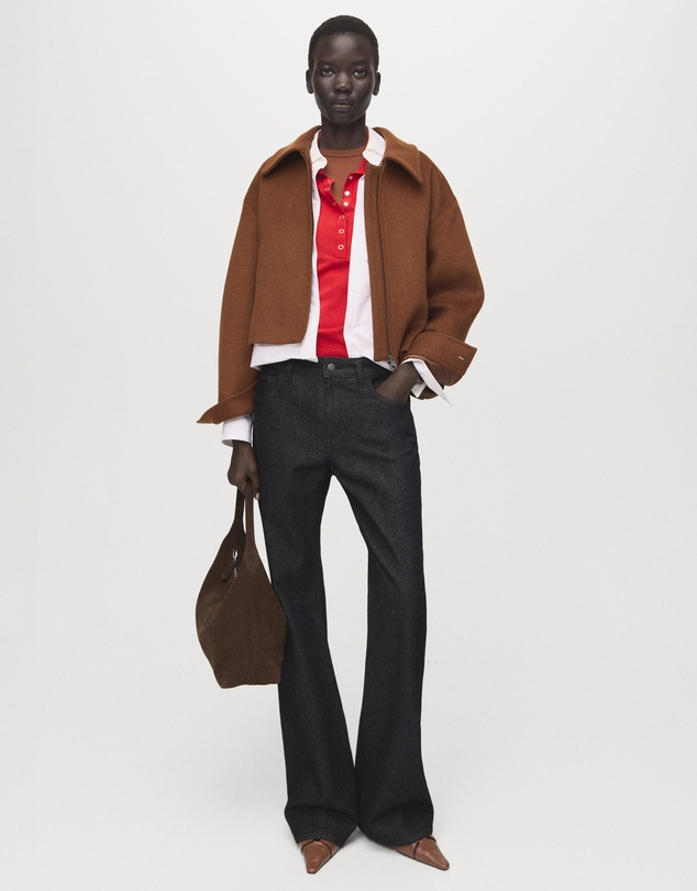 M.N.G - Wool Jacket With Shirt Collar