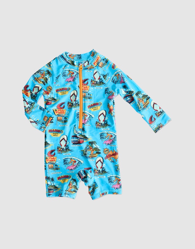 Kip&Co - KipCo x Mambo Mambo World Long Sleeve Zip Bathers - Babies