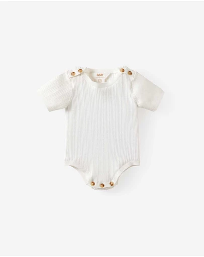 Cotton On Kids - Baby Organic Blend Knit Short Sleeve Bubbysuit