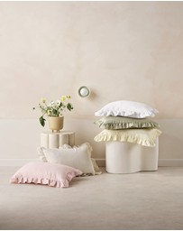 Linen House - Nimes Pure Linen Ruffle Filled Cushion