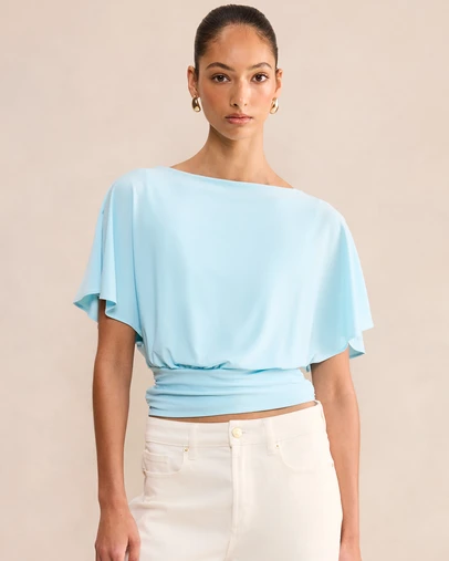 Forever New - Piper Cinched Flutter Sleeves Top