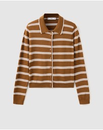 M.N.G - Cardigan With Shirt Collar