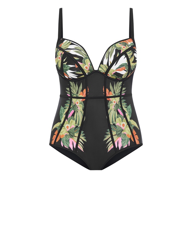 City Chic - Paradiso Print Underwire 1 Piece
