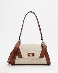 GUESS - Karnilla Canvas Flap Shoulder Bag
