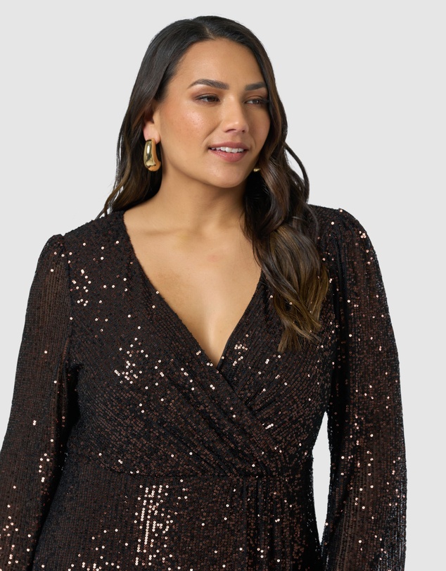 Pink Dusk by Curve Project - All I Want Sequin Maxi Dress