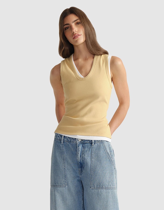 Decjuba - D-Luxe Ribbed Scoop Tank