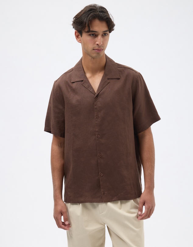 AERE - Euro Resort Linen Camp Collar Shirt