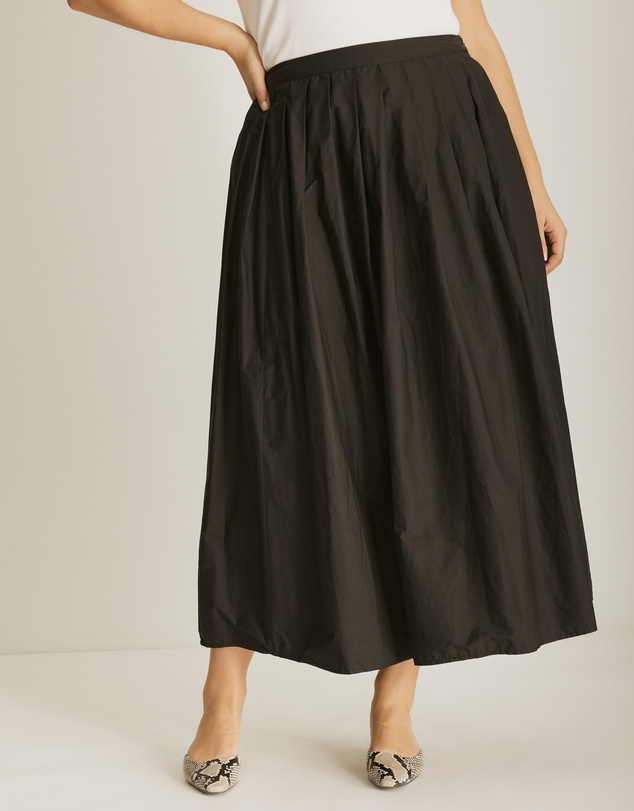 Atmos&Here Curvy - Niamh Cotton Pleated Midi Skirt