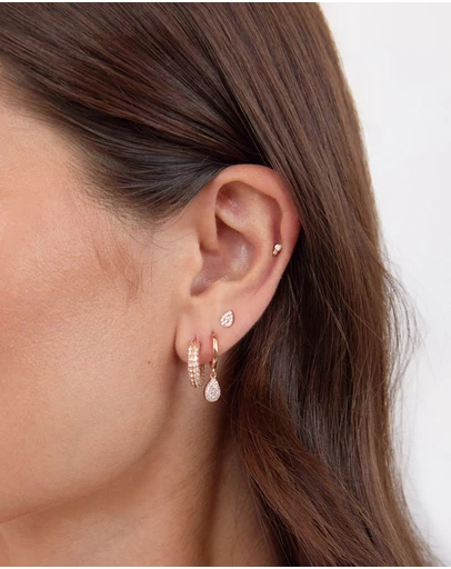 The Silver Collective - Linda Drop Earrings Rose Gold