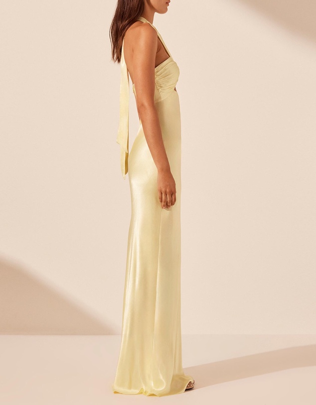 Shona Joy - La Lune Ruched Halter Maxi Dress
