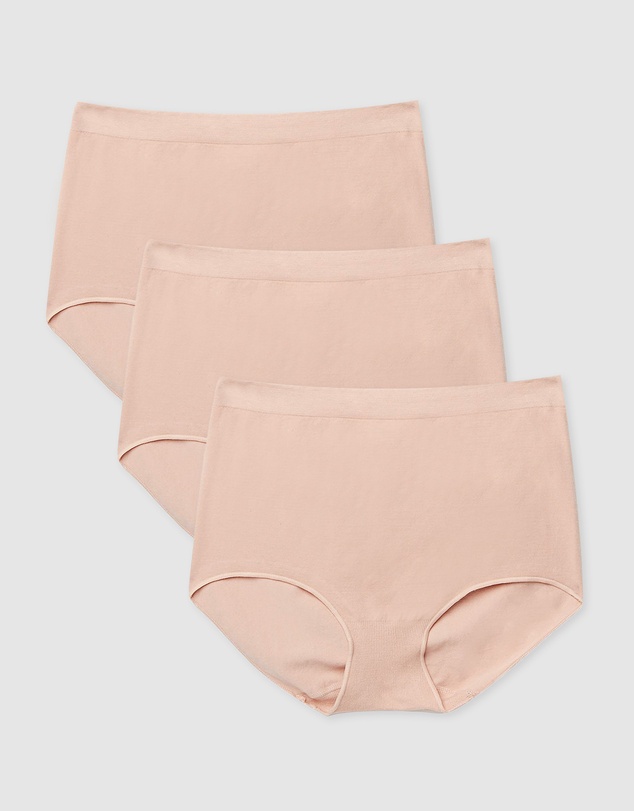 B Free Intimate Apparel - Seamless Cotton Full Briefs - 3 Pack