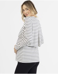 Angel Maternity - Leonie Maternity/ Nursing Stripe Top