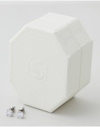 Swarovski - Stilla stud earrings, Round cut, White, Rhodium plated