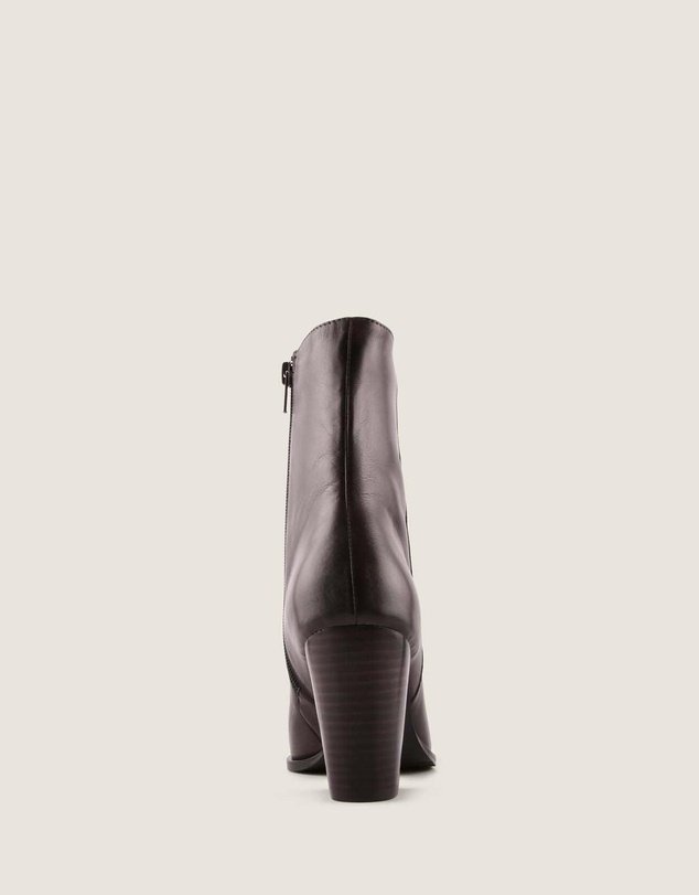 Shelly Shen - Ellis Heel Ankle Boots Brown Leather