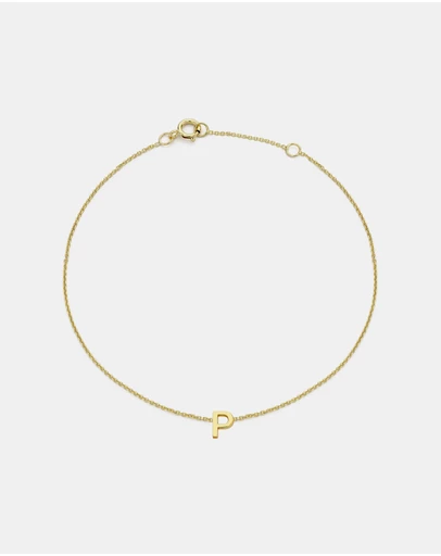 Zoe Olivia - 9K Gold Initial P Bracelet