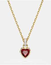 Swarovski - Chroma pendant, Heart, Red, Gold-tone plated