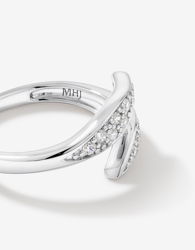 Michael Hill - Cubic Zirconia Pointed Open Bypass Ring in Sterling Silver
