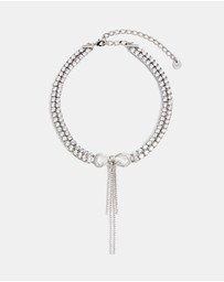 Self Portrait - Double Crystal Bow Choker