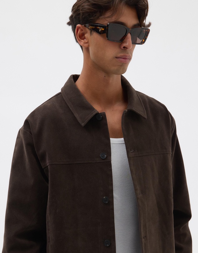 AERE - Suede Look Harrington Jacket