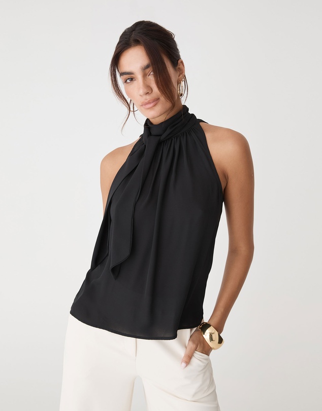 Forcast - Shelby Draped Sleeveless Top