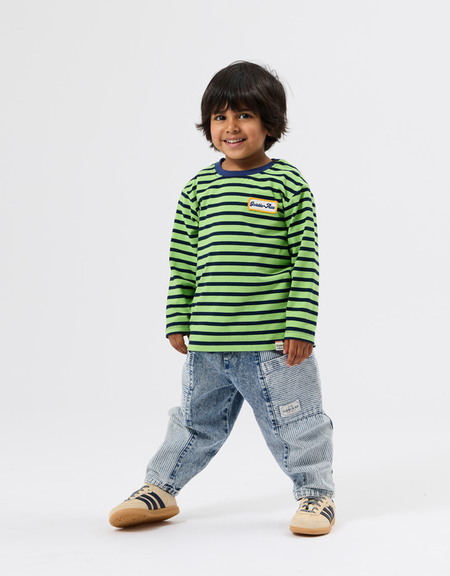 Goldie + Ace - Kit Pinstripe Denim Pocket Pants - ICONIC EXCLUSIVE - Babies-Kids