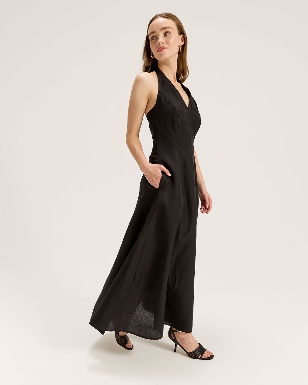 Green Maxi Dress Banana Republic Resort Wear Women's Black Sheer Halterneck  Maxi Slip Dress ME+