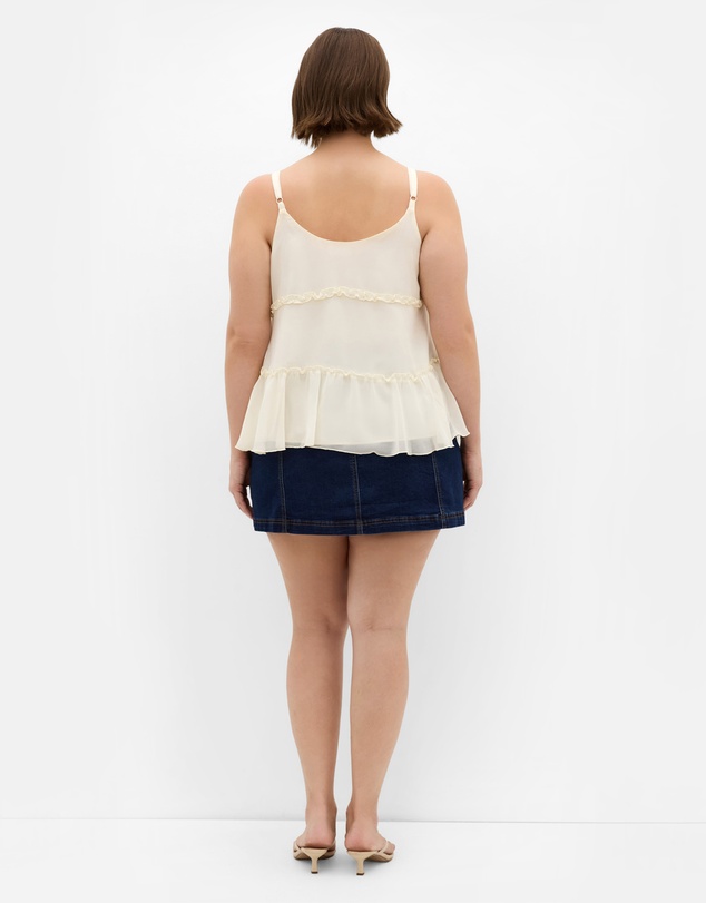 City Chic - Plus size Bri Tie Cami - cream