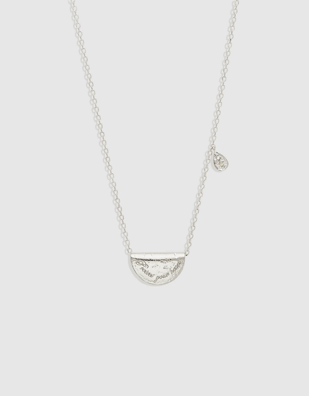By Charlotte - Silver Lotus Birthstone Necklace - August