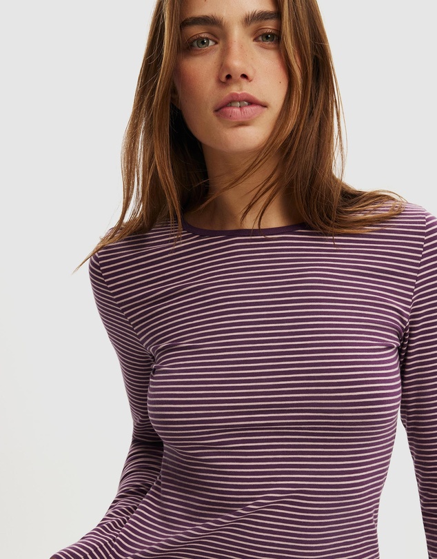 Cotton On - Longline Crew Long Sleeve Top