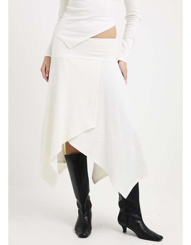 Alice In The Eve - Ashley Ribbed Assymetrical Wrap Skirt